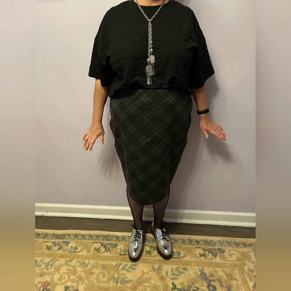 Olive Plaid Skirt